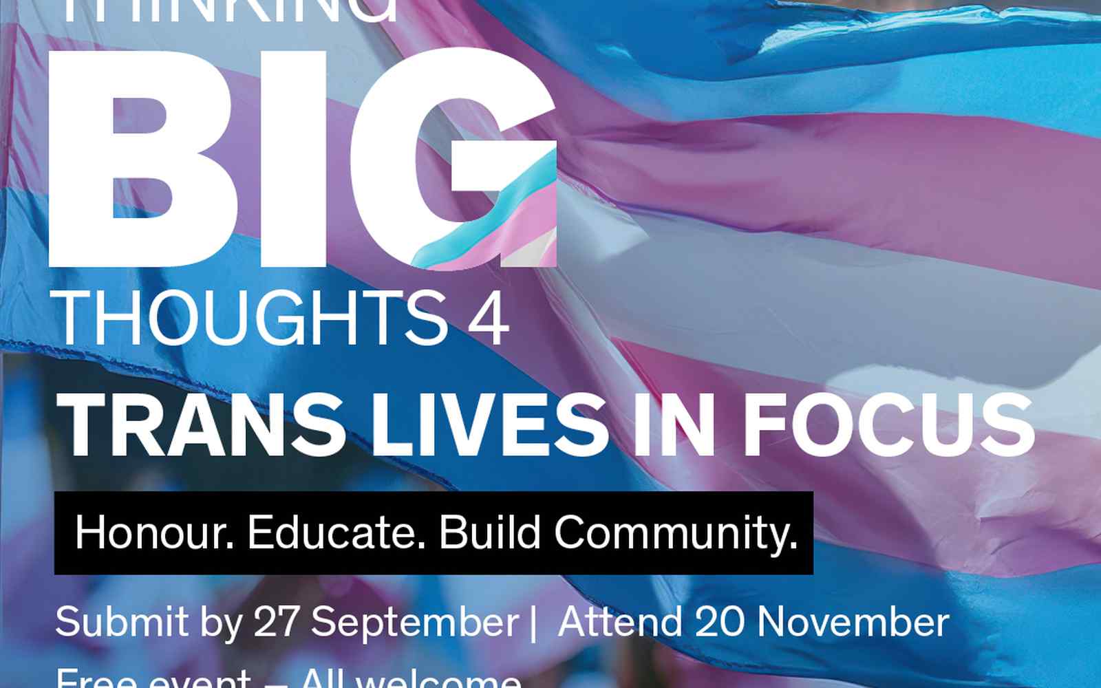 Image of Trans Flag with event title