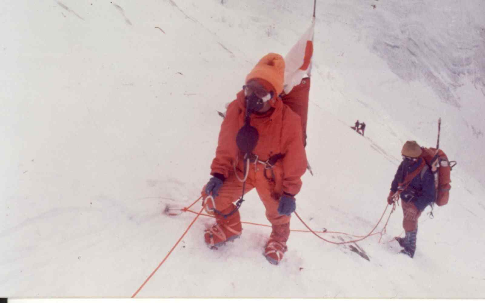 Junko Tabei ascending Everest in 1975