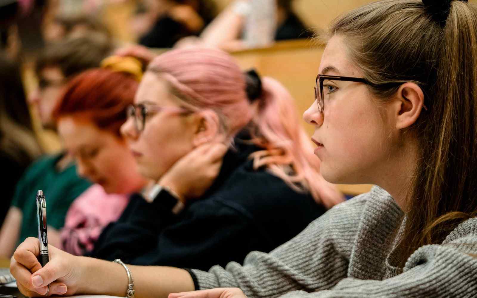Students in a lecture theatre