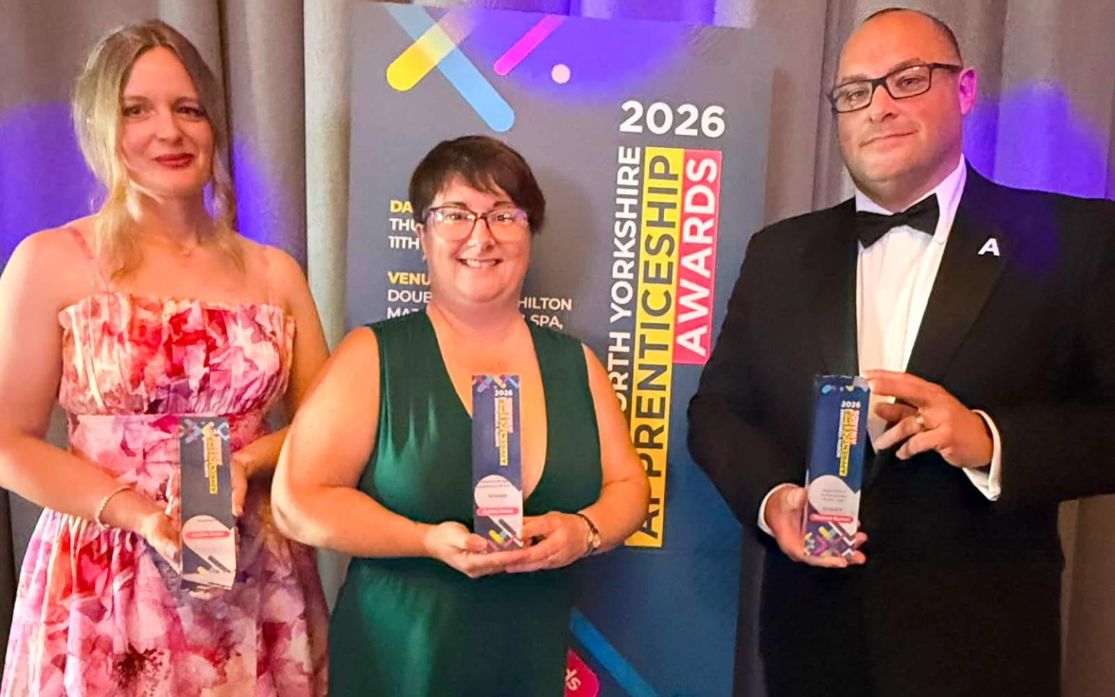 Three award winners at North Yorkshire Apprenticeship awards