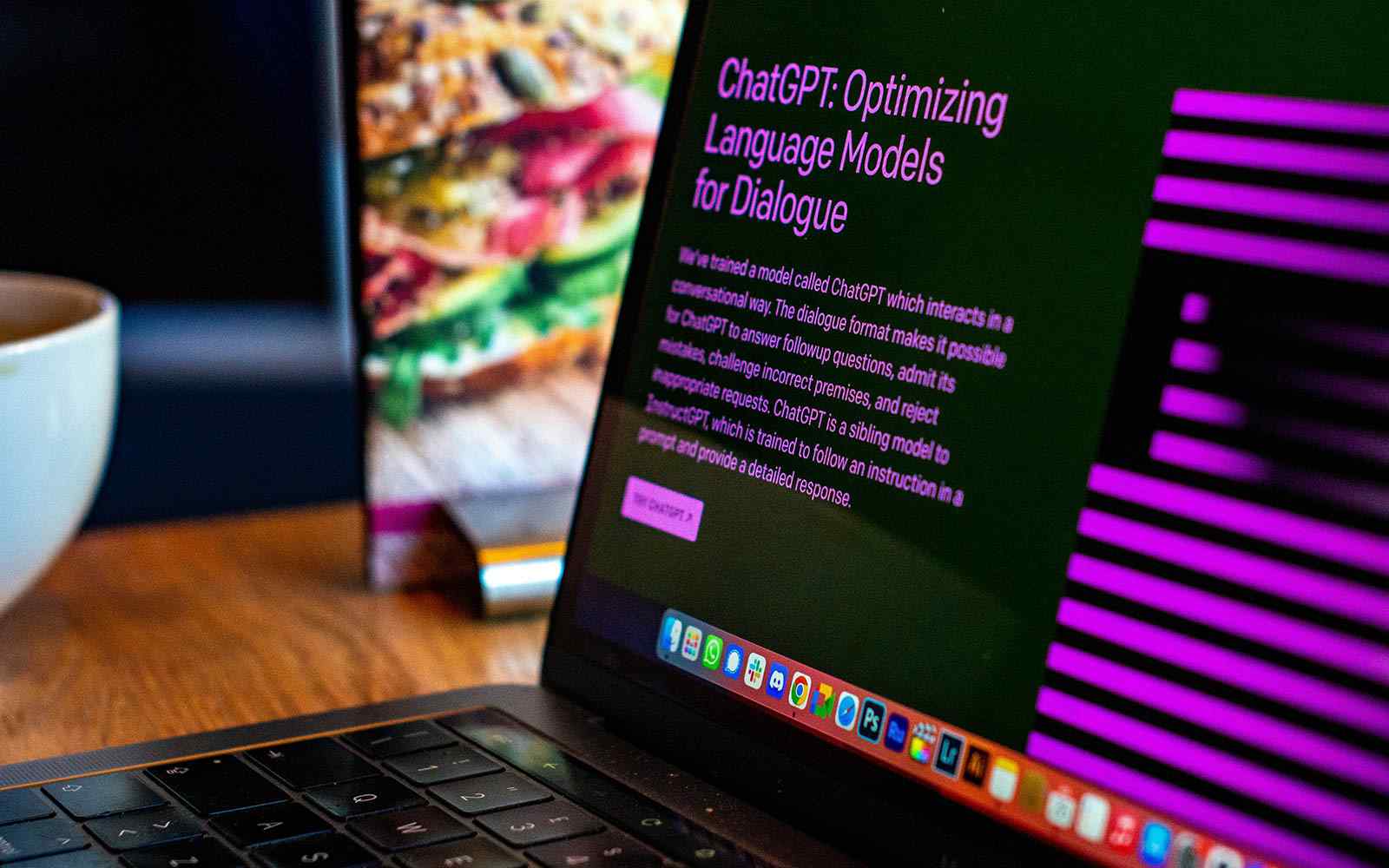 Information about ChatGPT on laptop screen