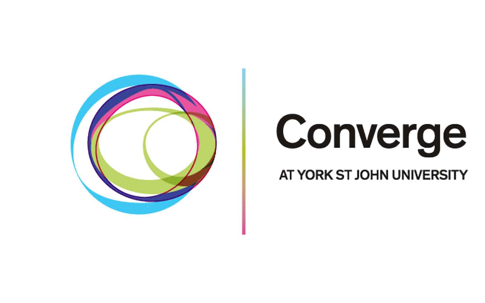 Converge logo featuring overlapping circle outlines in different colours