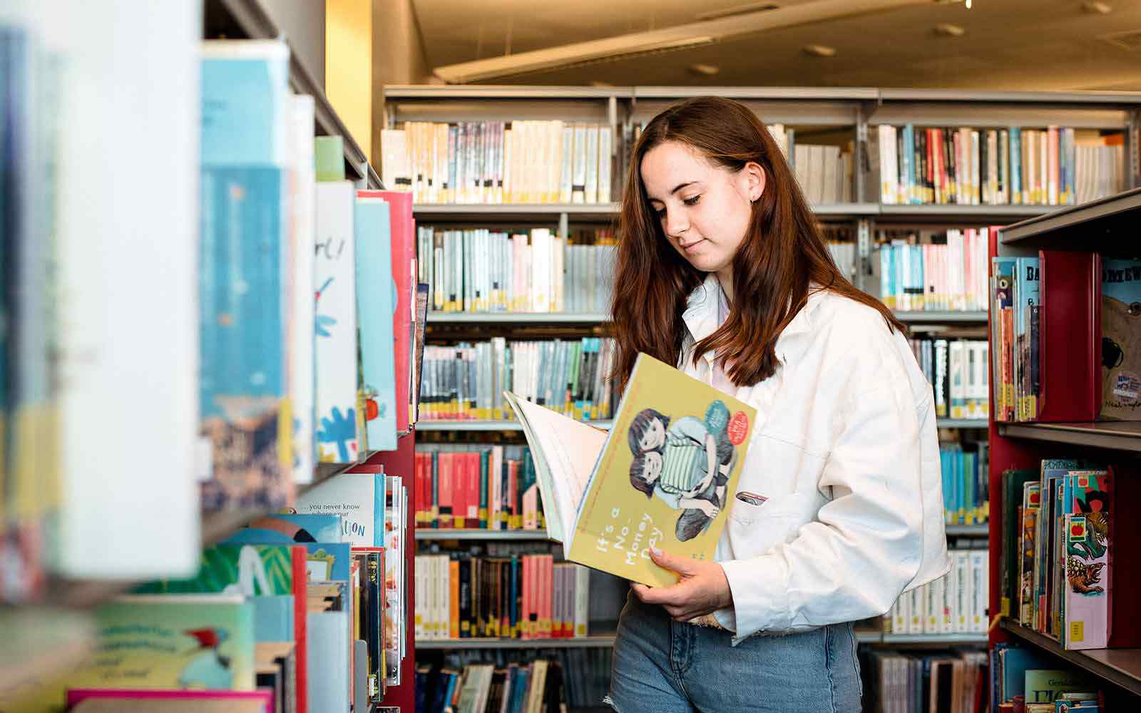 Education student in the library.