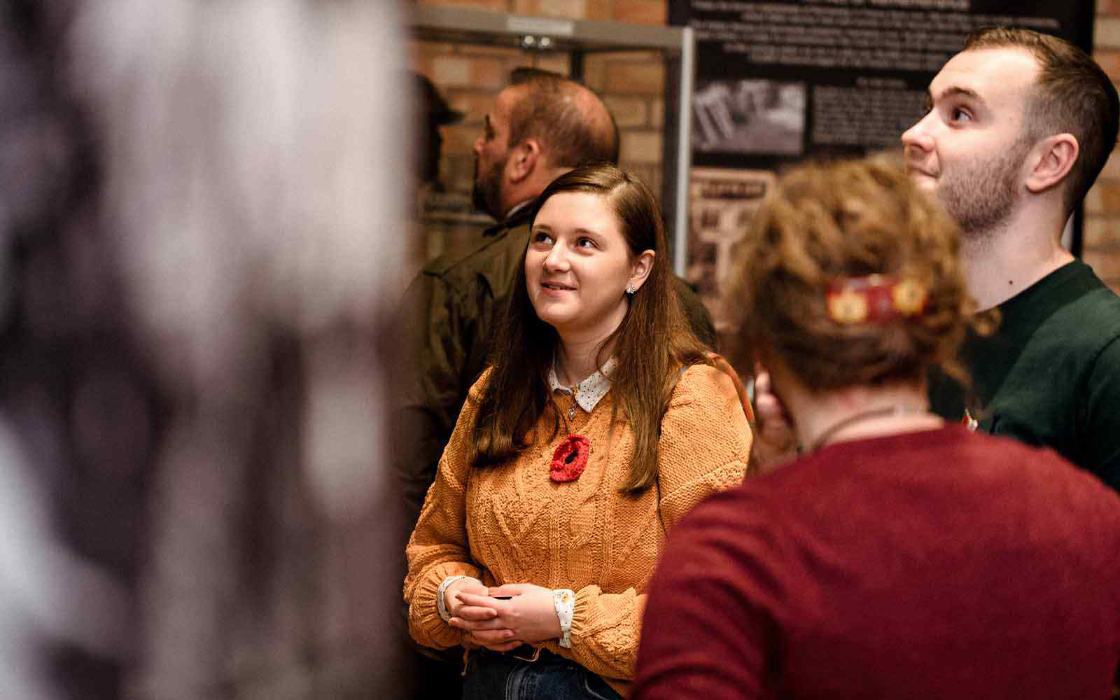 Students at a History exhibition.