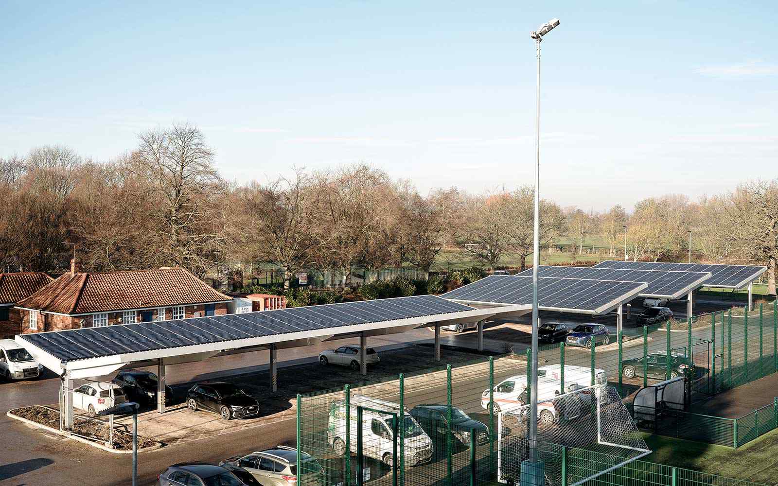 Solar panels in the car park