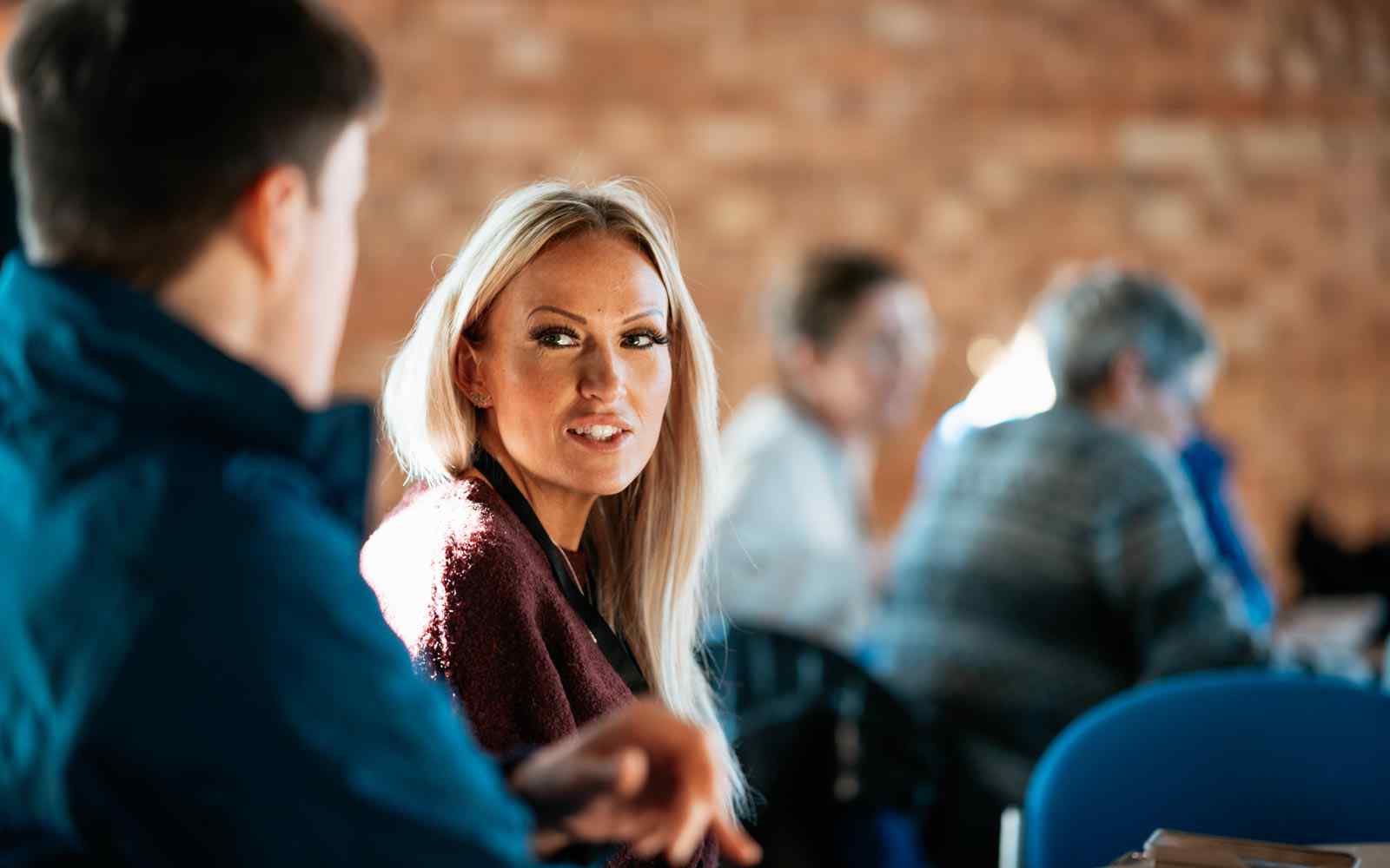 Delegates talking at the Teacher and Adviser Conference