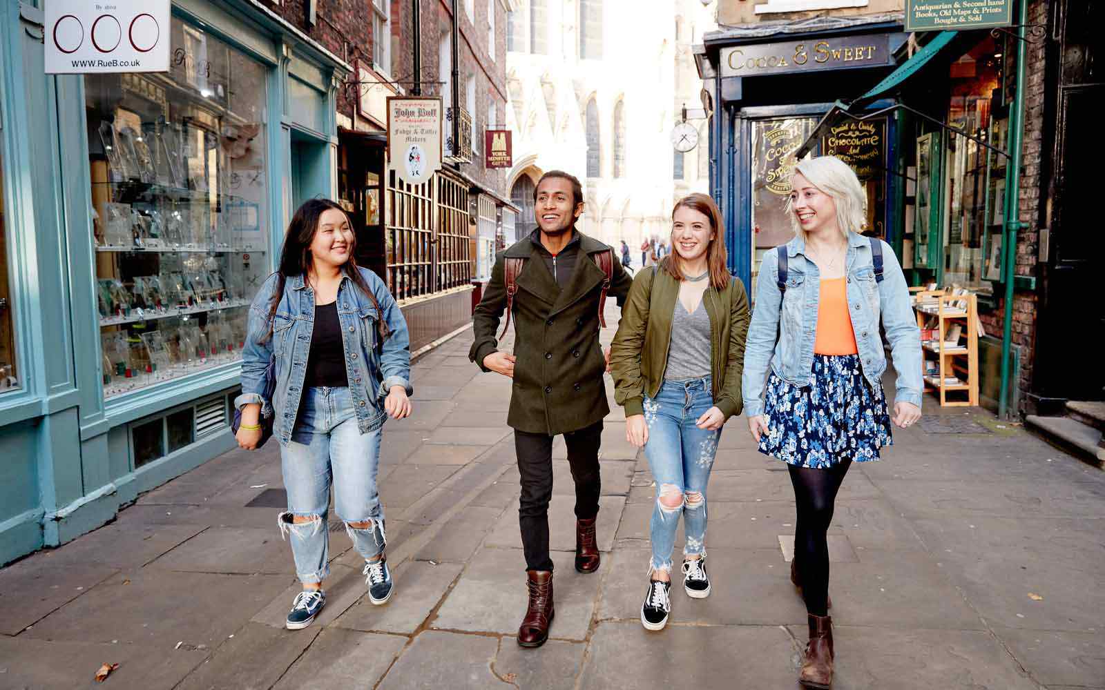 Students walking through York.