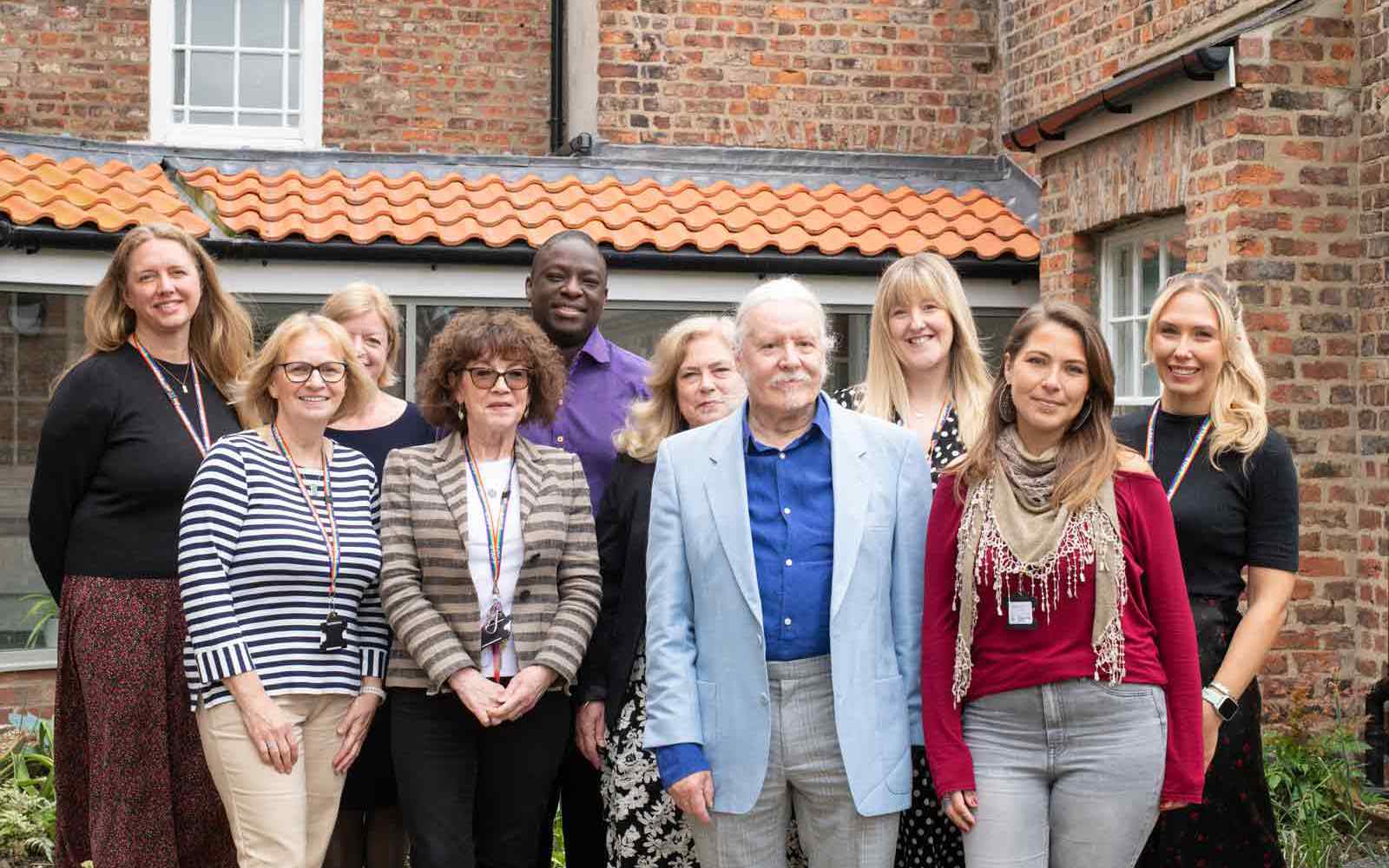 A group of people outside York St John Communities Centre.