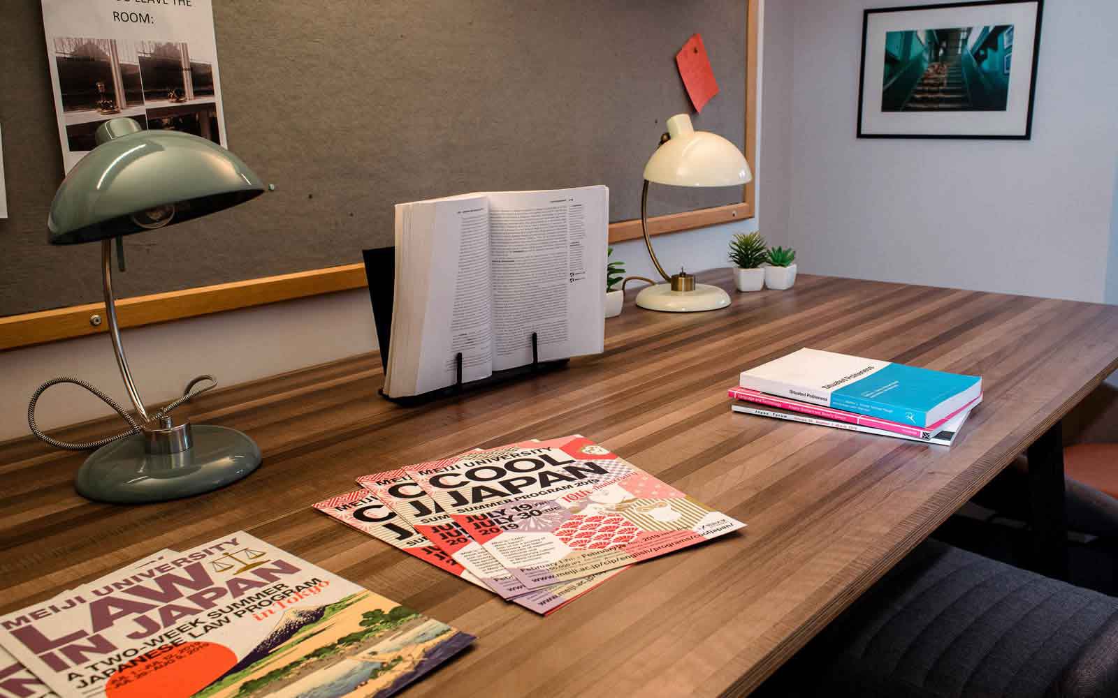 Japanese magazines on table
