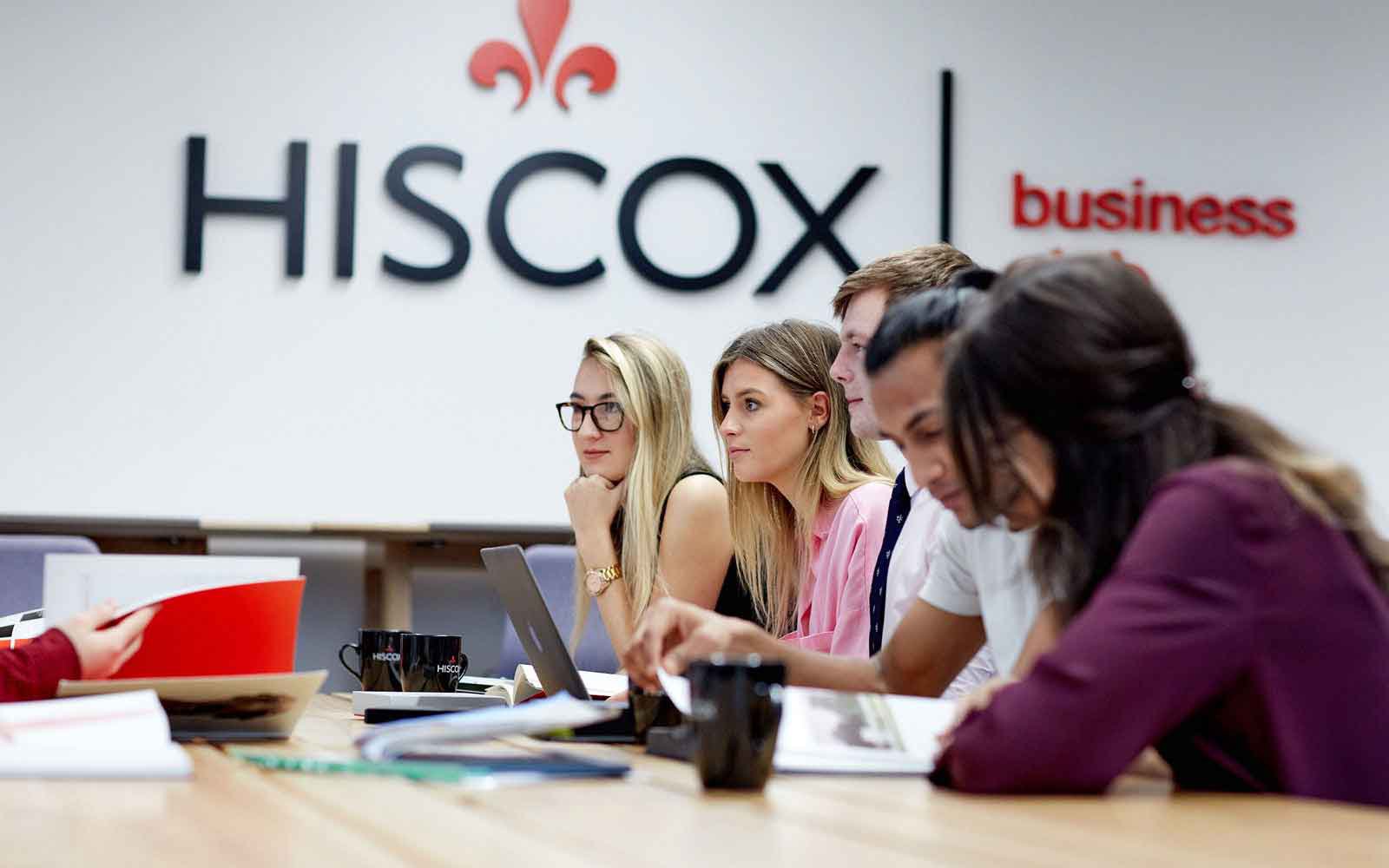 Students in workshop at Hiscox