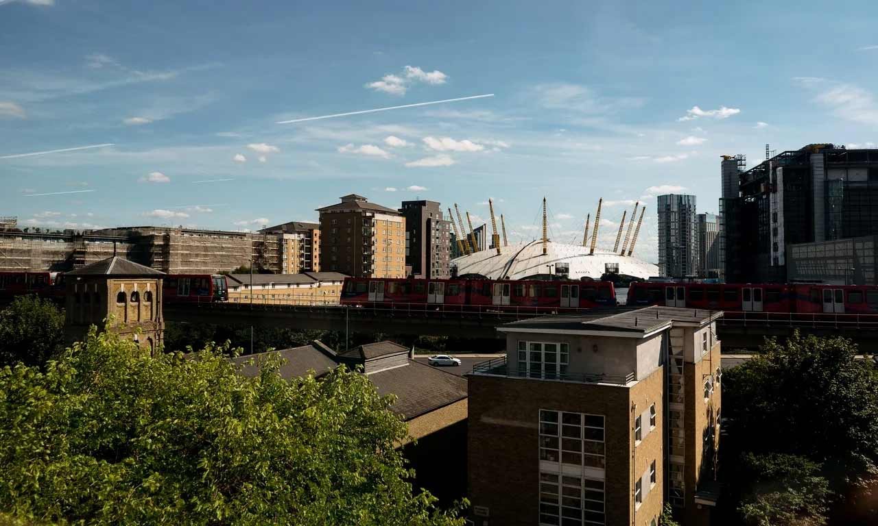 View from YSJ London Campus, including O2 arena. 