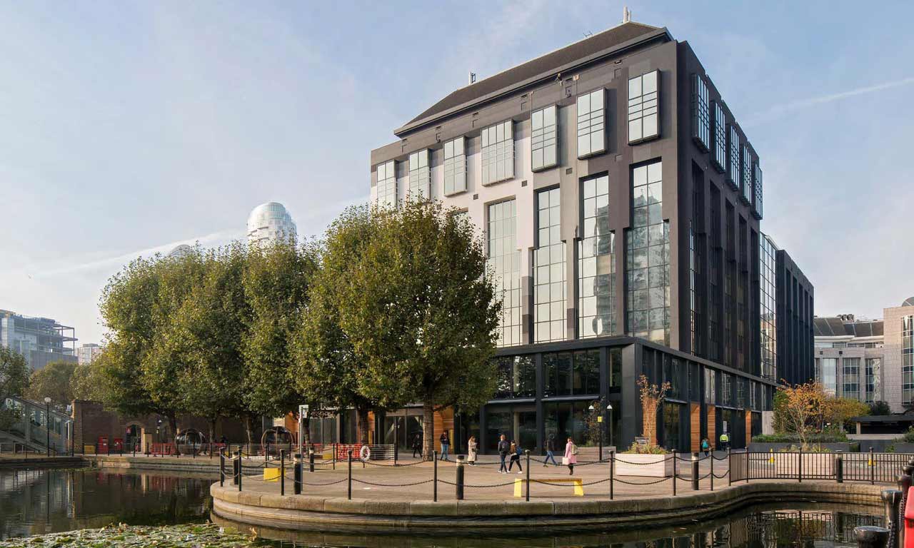 Exterior view of the Export building, location of York St John London Campus. 