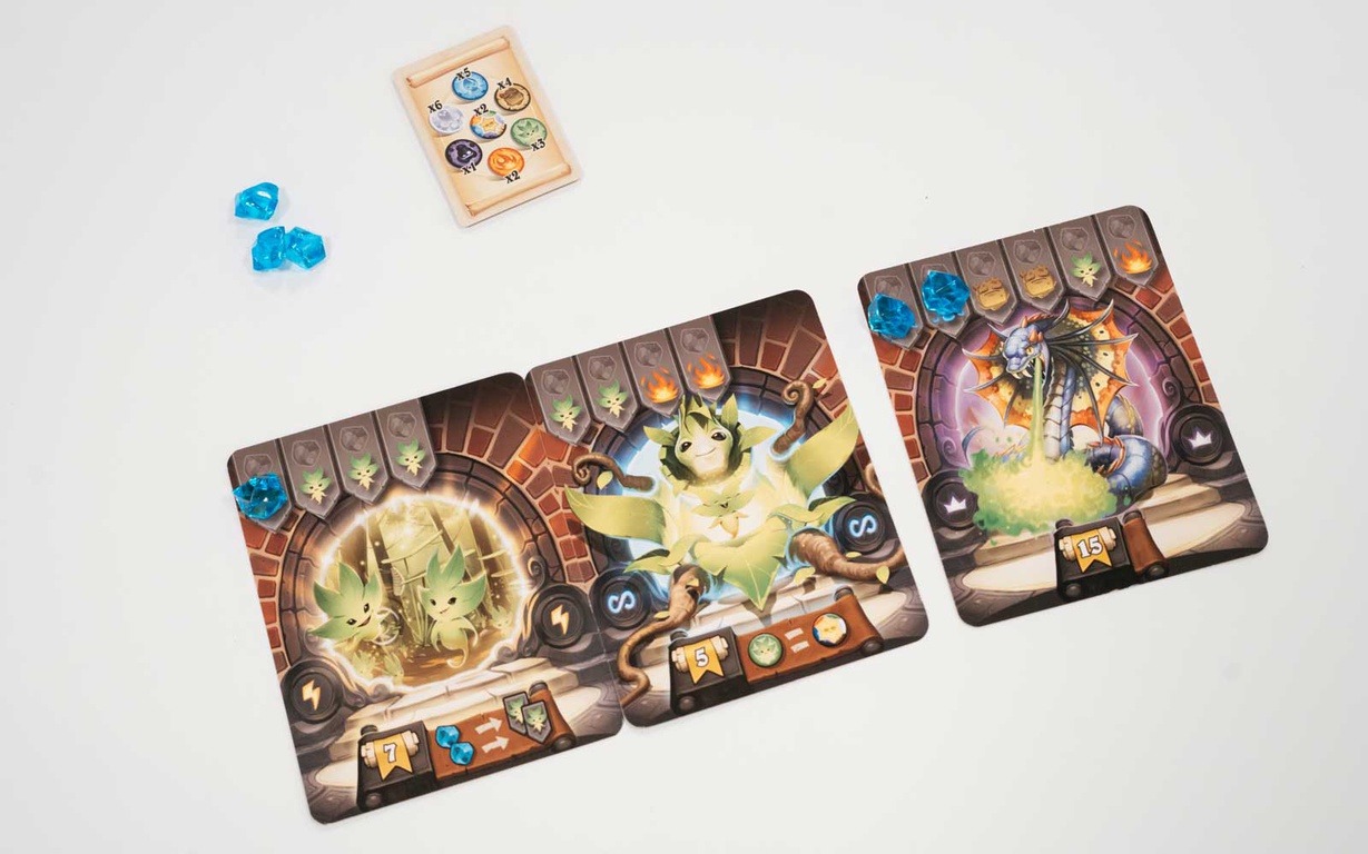 A close up of cards from the game Magica. 