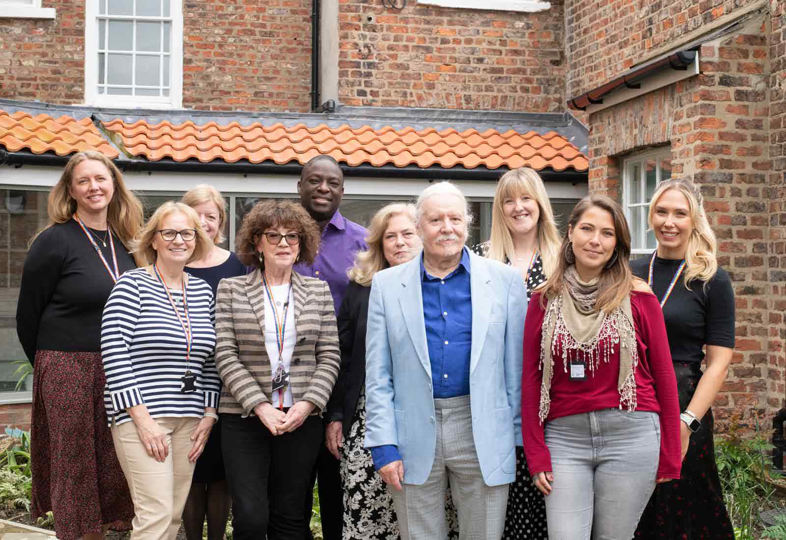 A group of people outside York St John Communities Centre. 