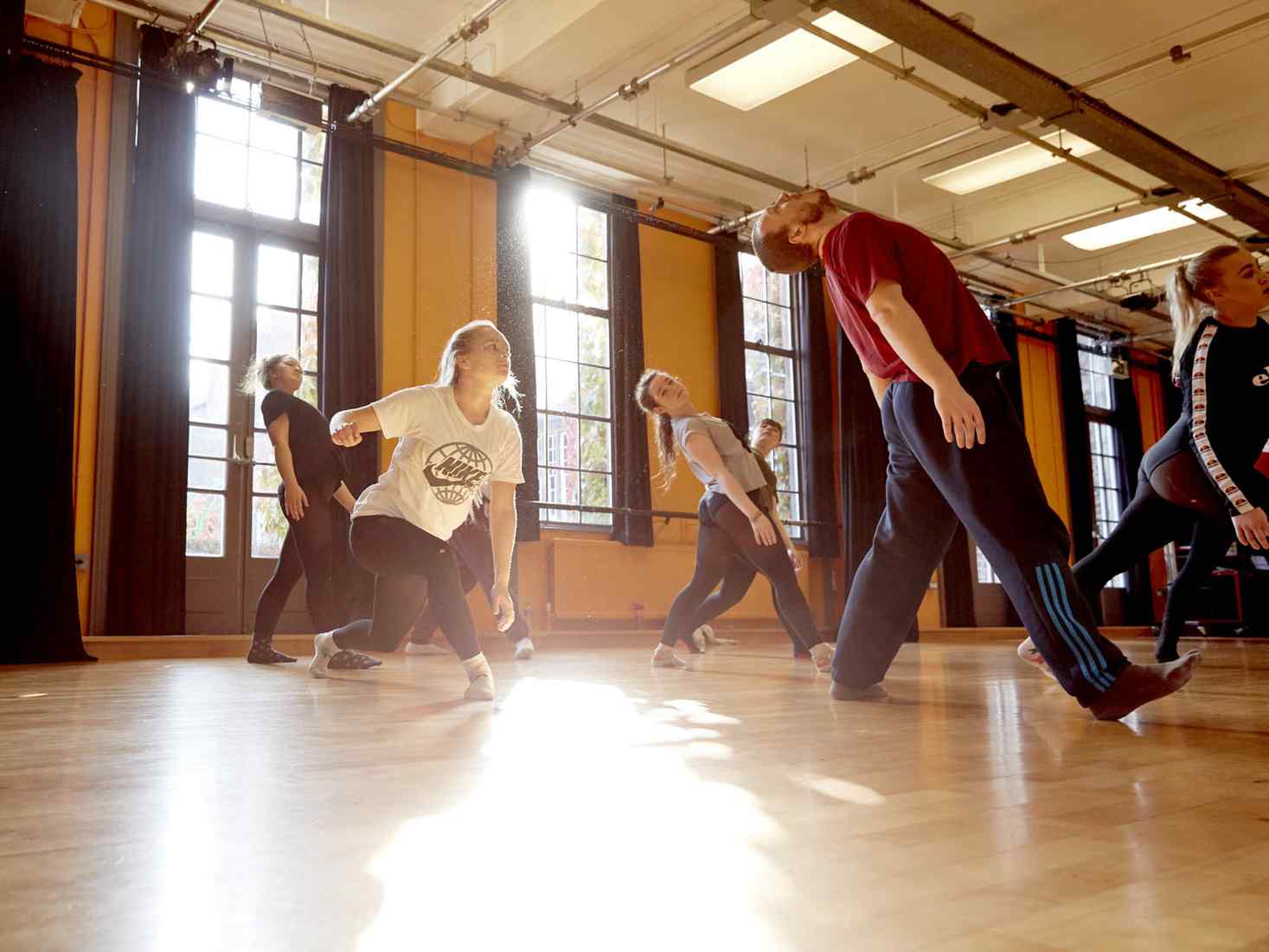 Students dancing in studio 