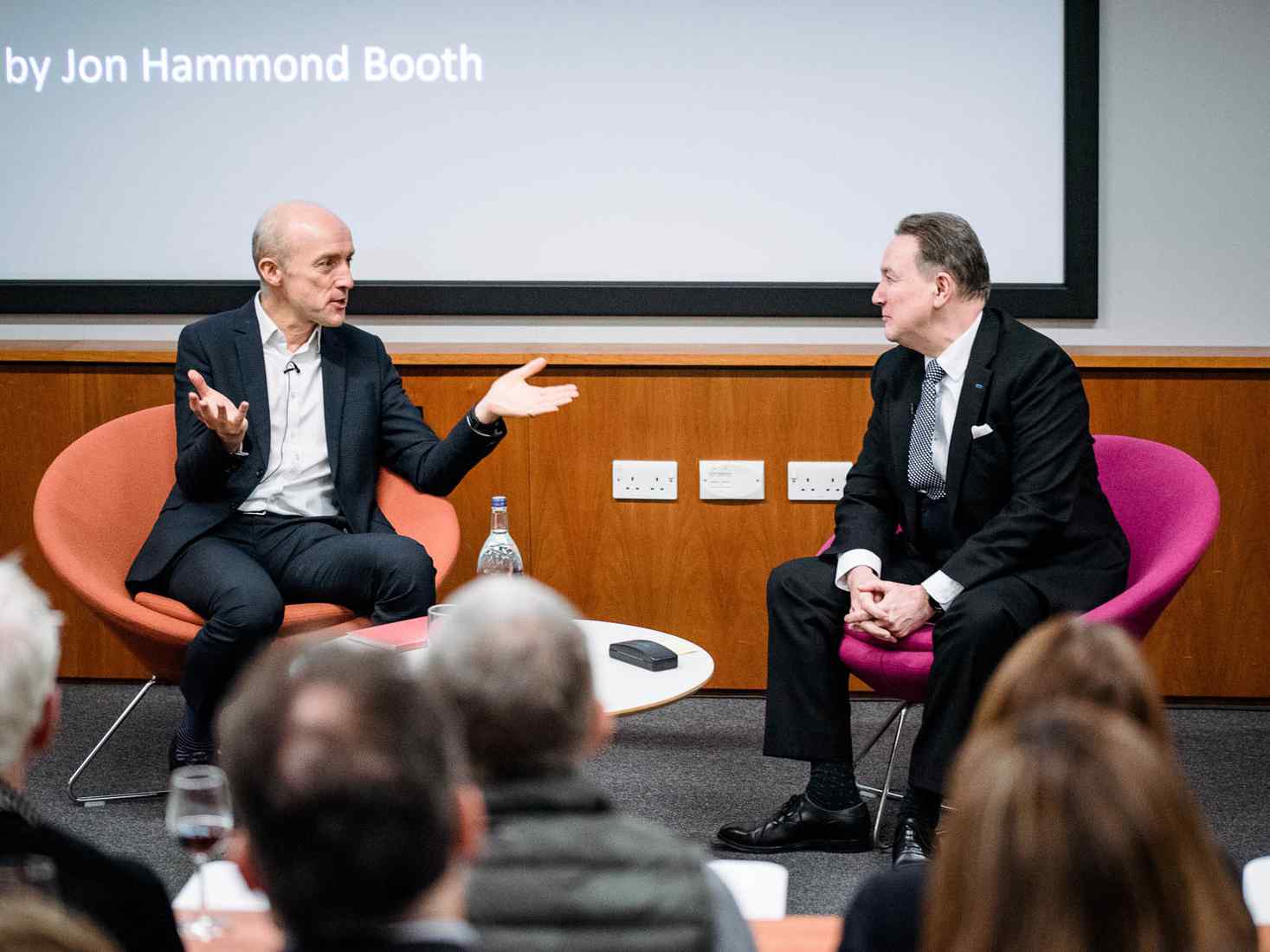 Business speaker in conversation 