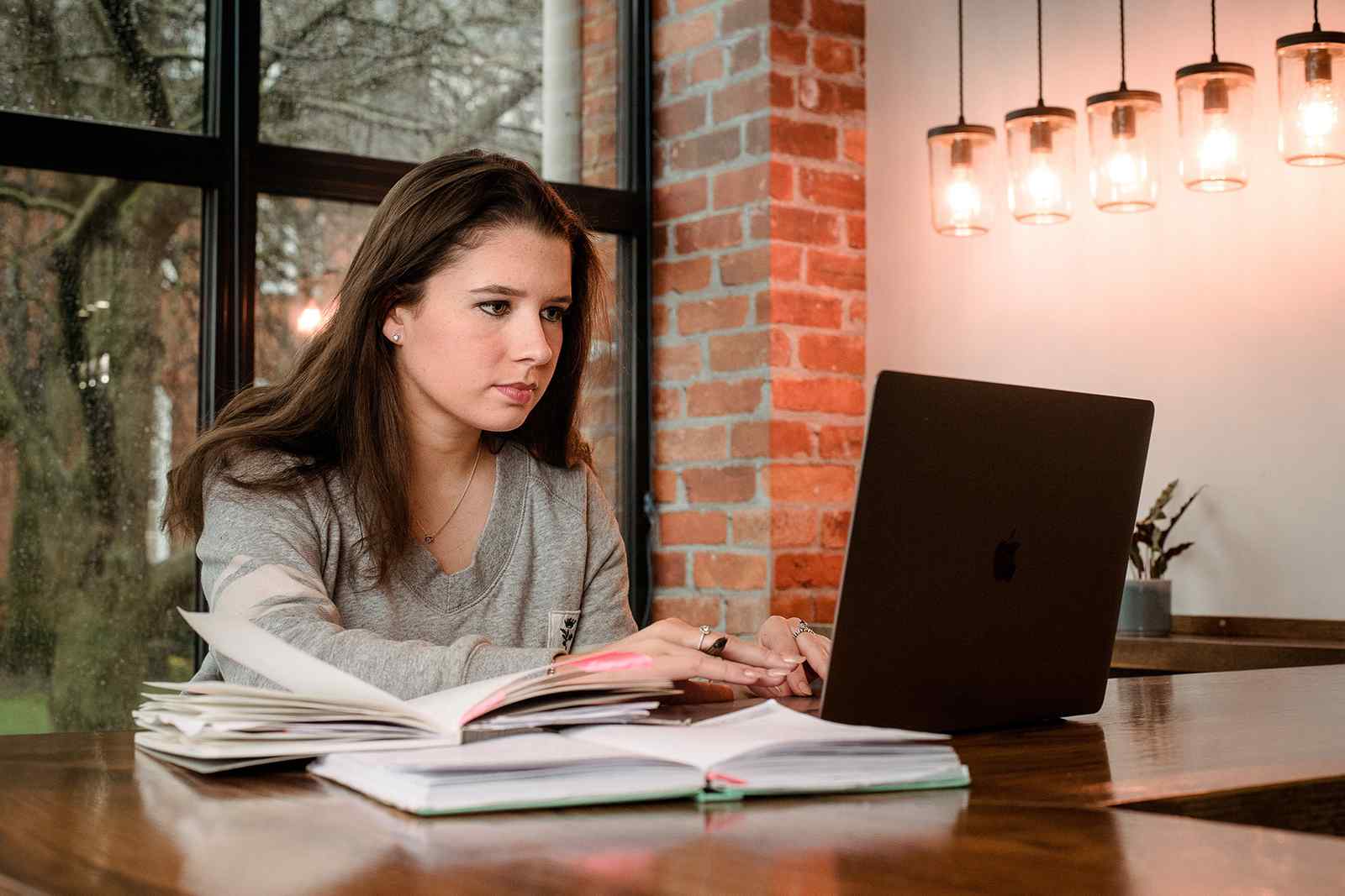 Student working on a laptop 