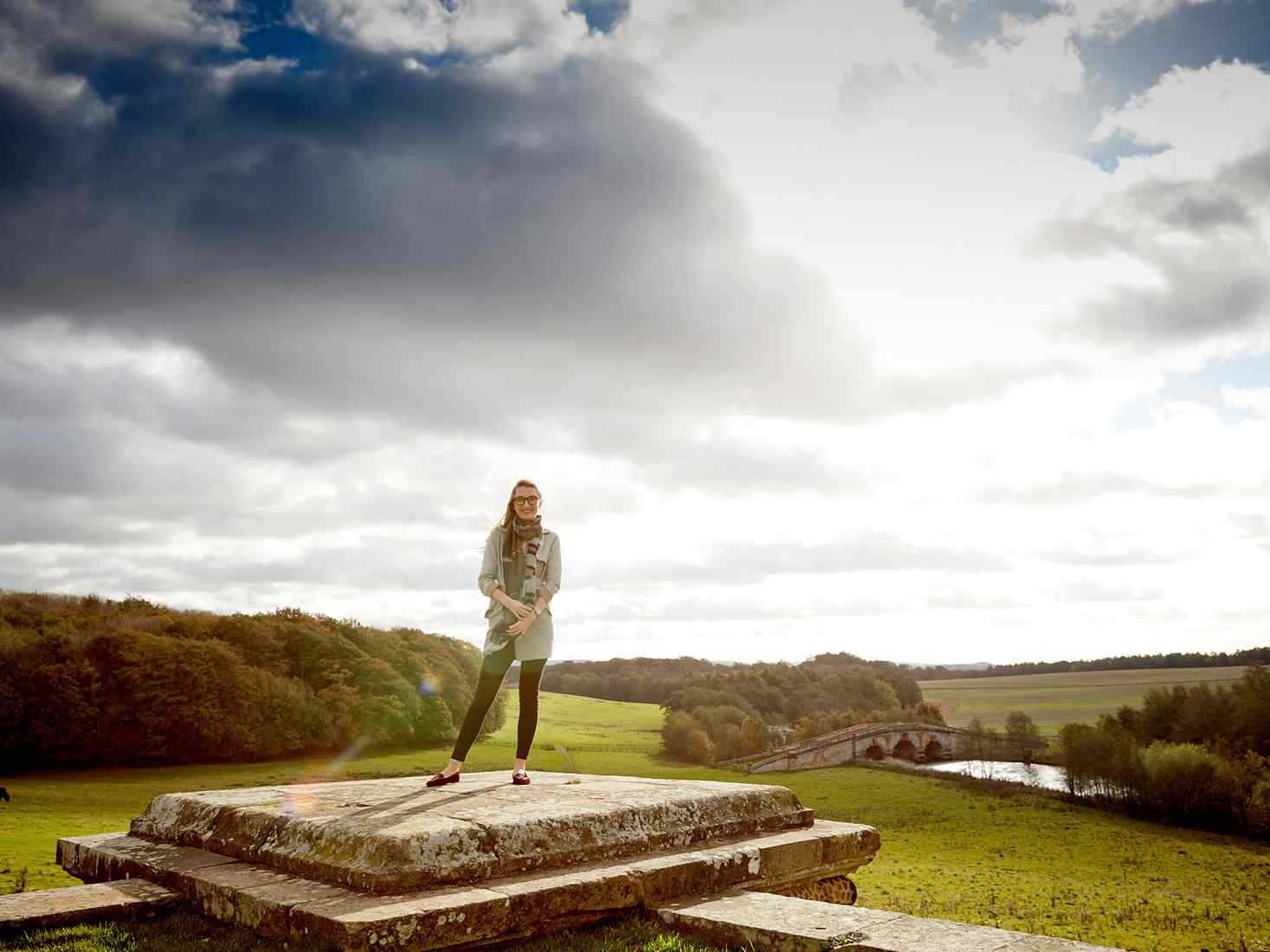 Geography student on a field trip at Castle Howard. 