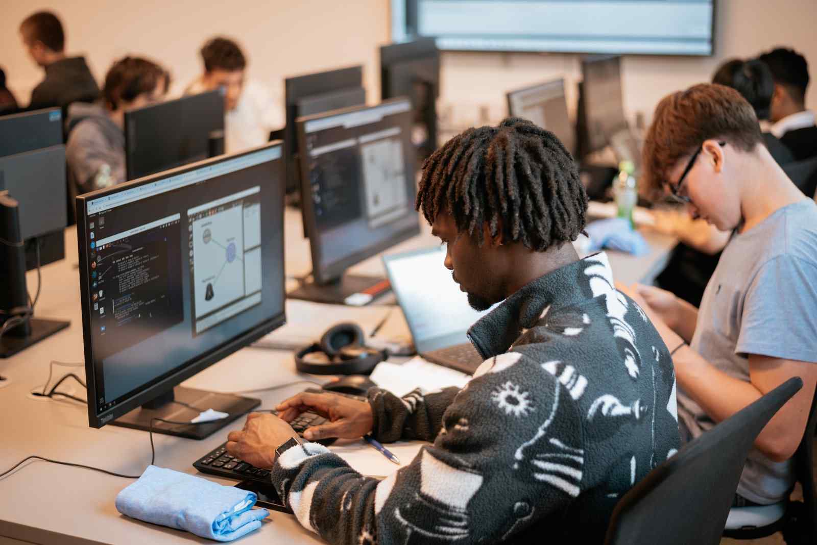 Student at desk 