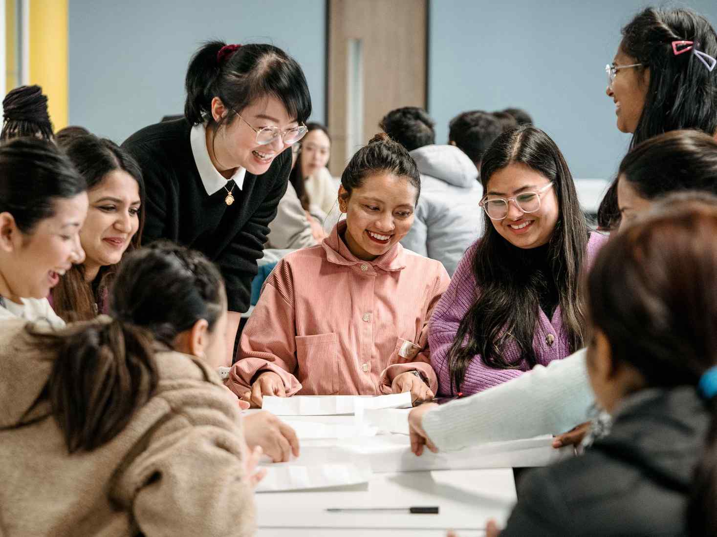 Students working in group 
