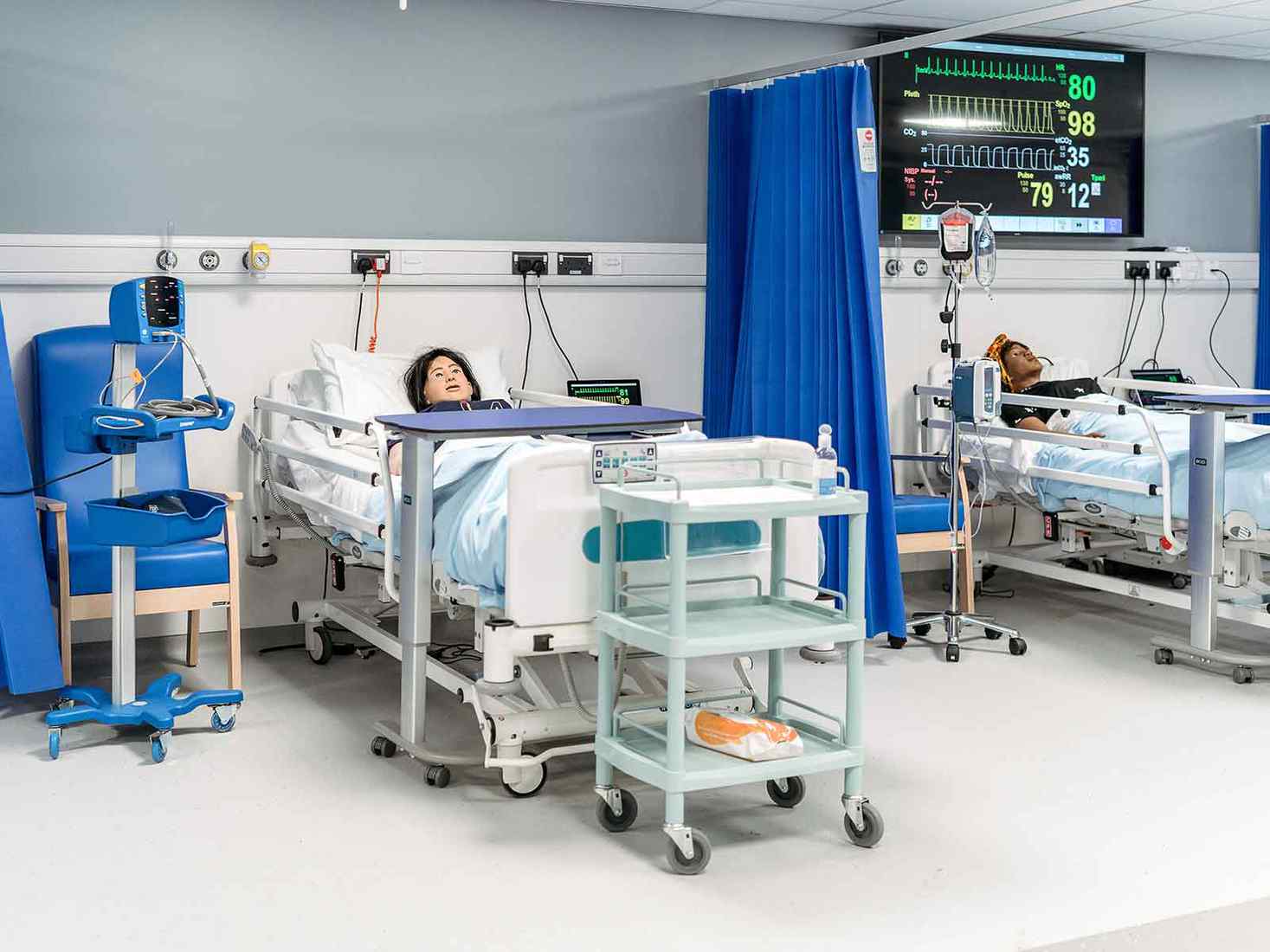 Mock ward used for Physiotherapy teaching. 