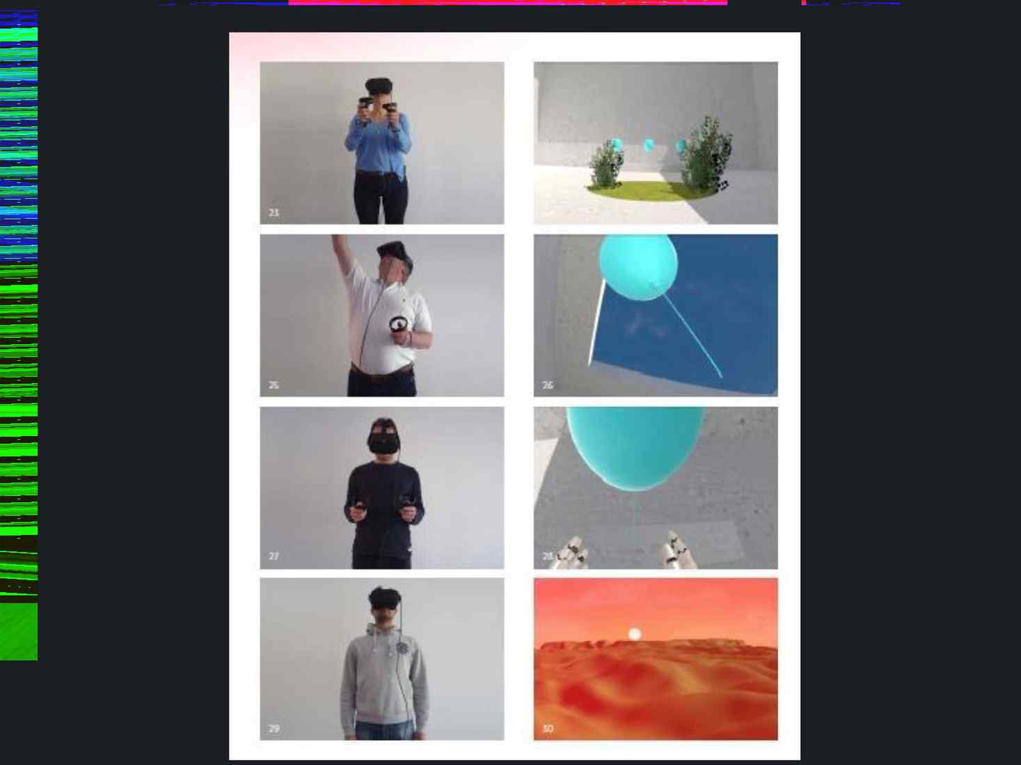 Collage of students using VR headsets. 