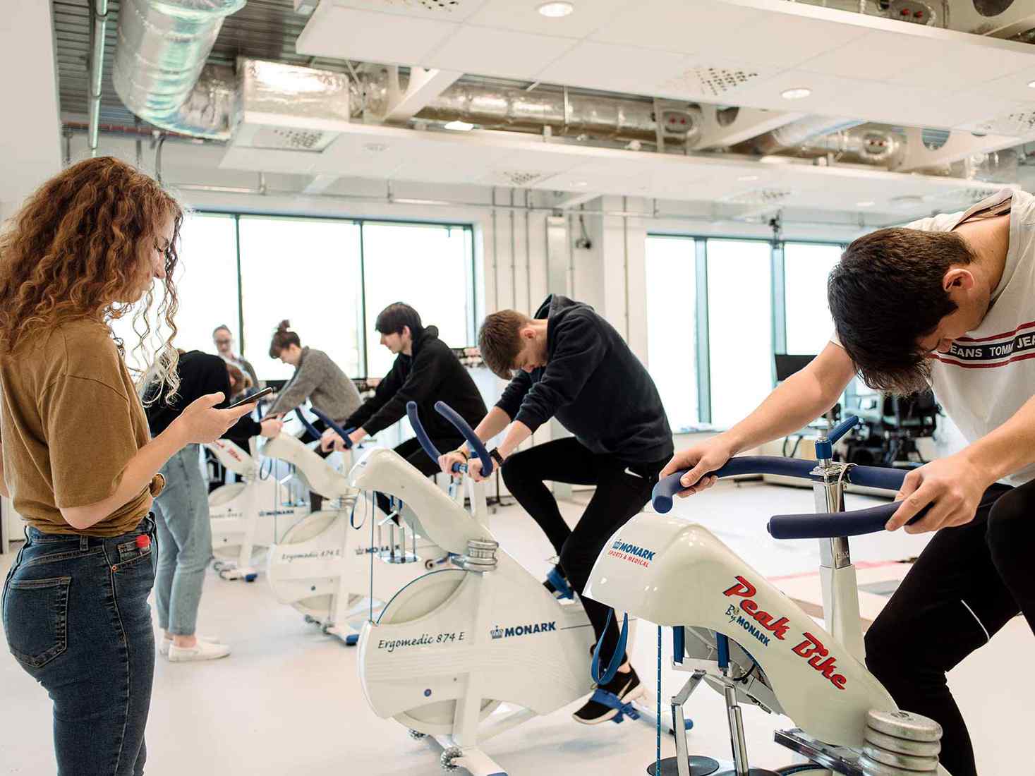 students using the equipment 