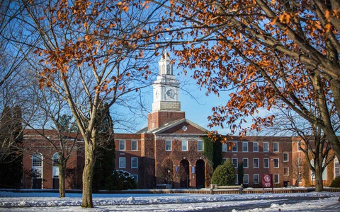 State University of New York campus in the snow 