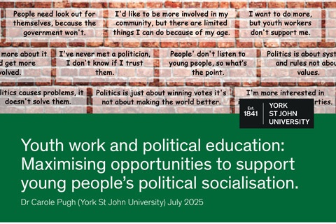 First page of the Youth work and political education report 