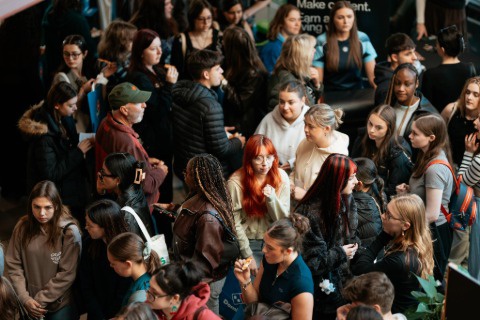 Students at the Freshers fair 