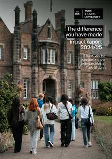Image of students walking together on campus, with overlaid text reading: The difference you have made - Impact report 2024/25. 