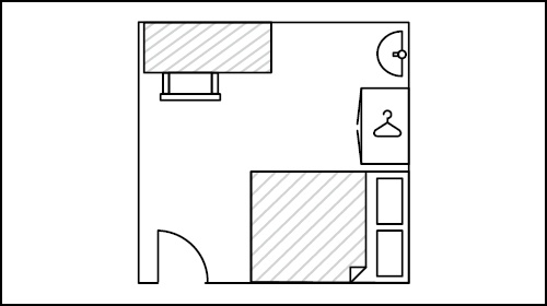 Floor plan for a large room in Grange House 