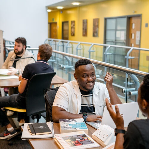 students studying in the library 