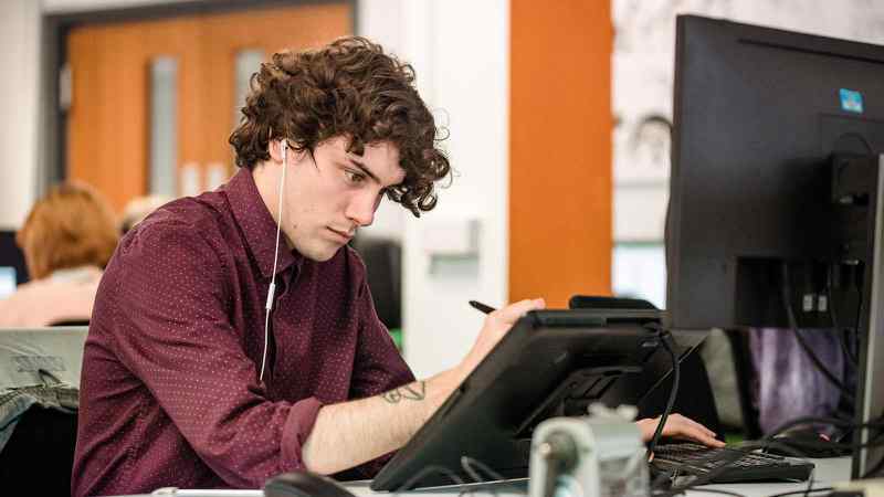 Animation student working 