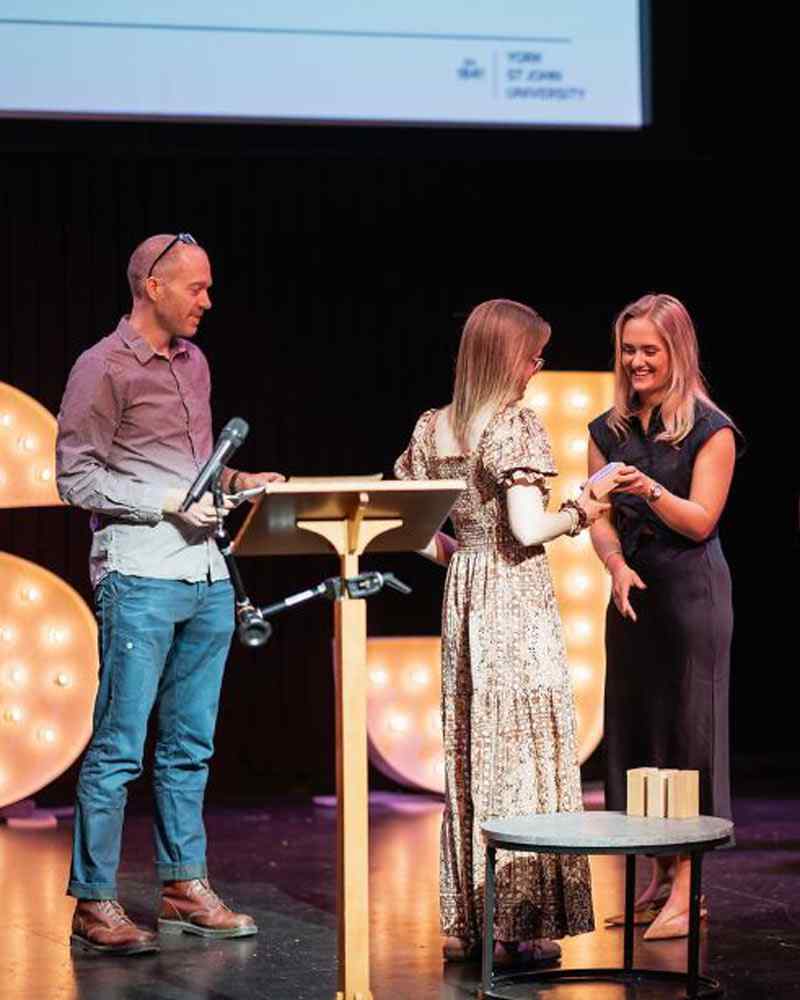 A person receiving an award. 